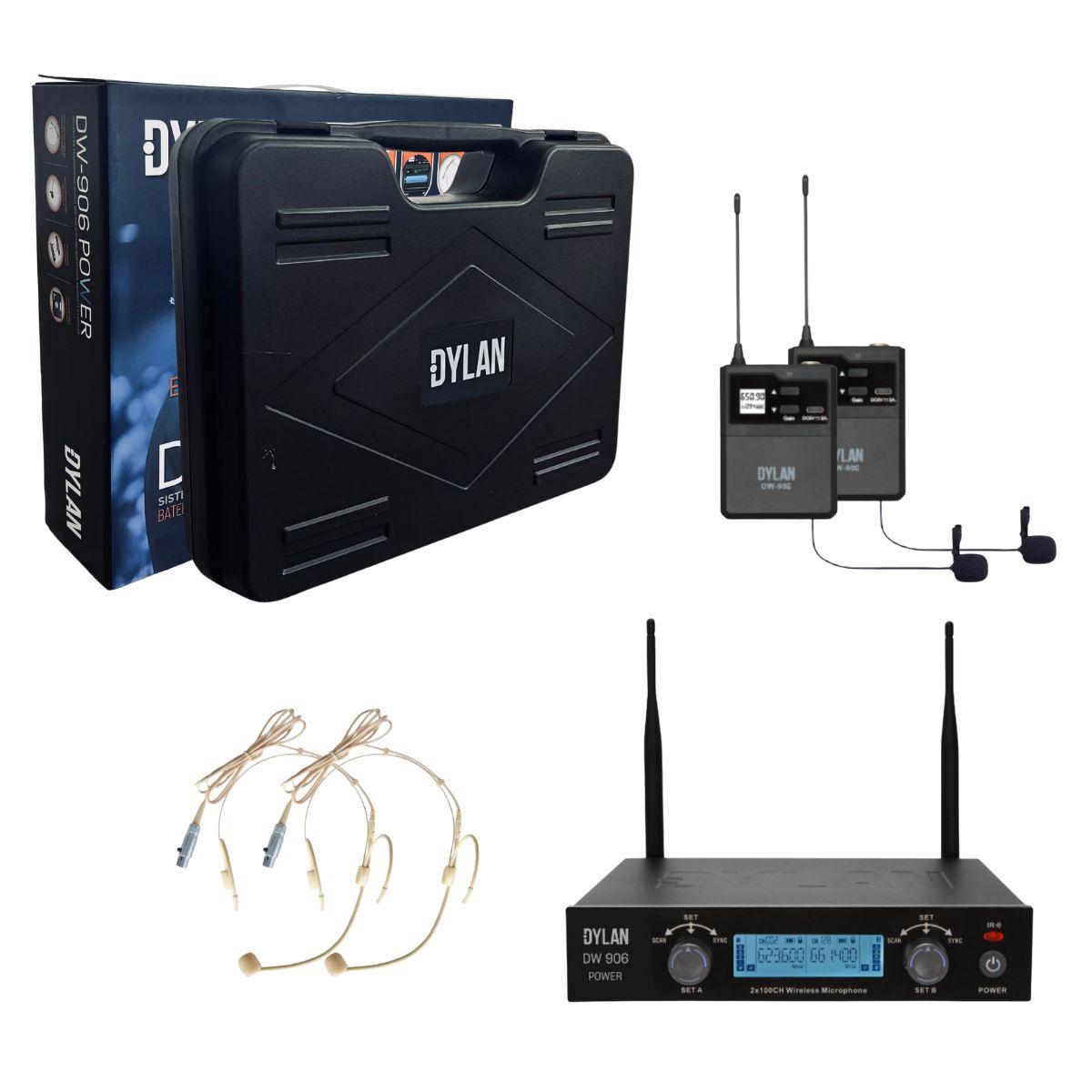 MICROFONE DYLAN S/FIO HEADSET DW 906 DUPLO