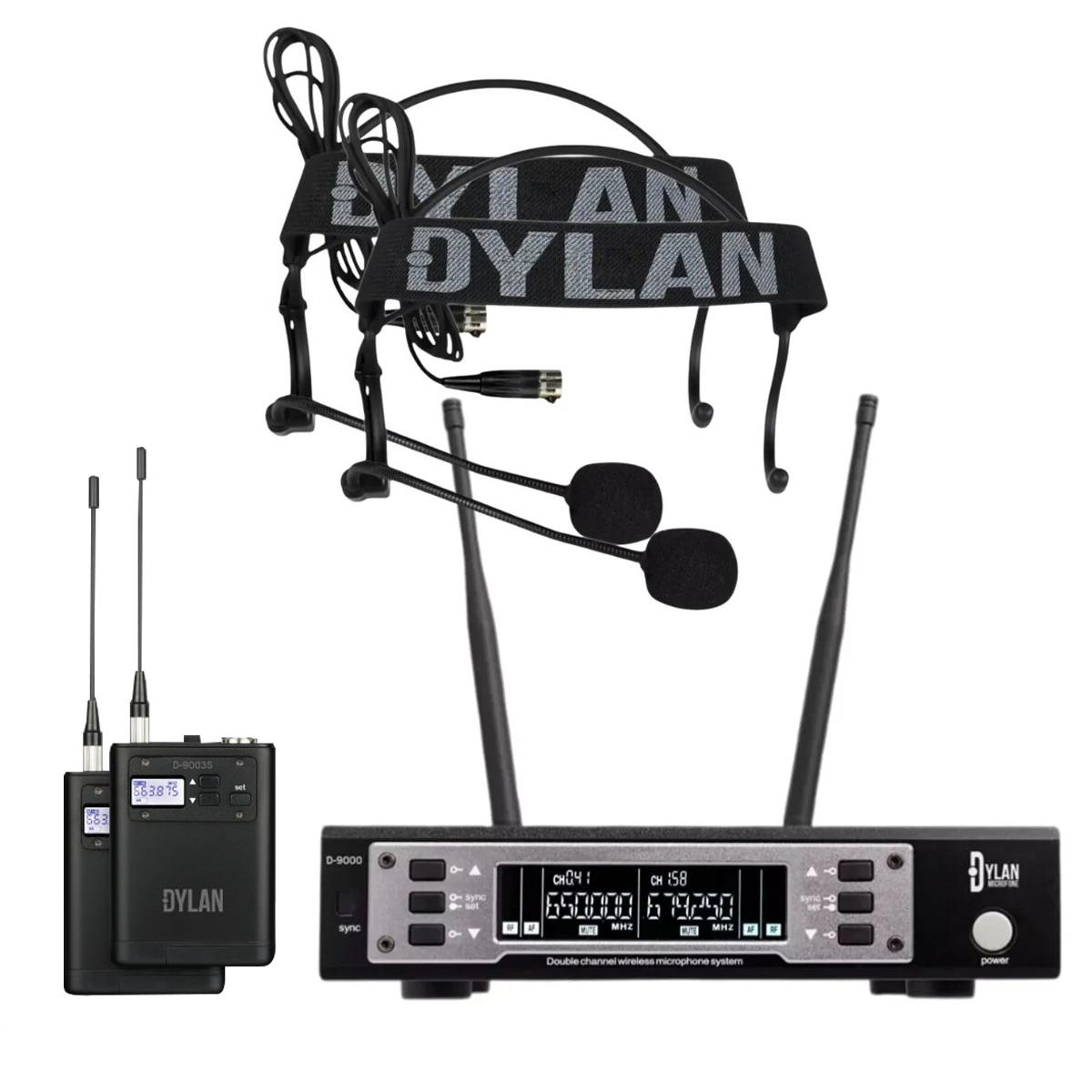 MICROFONE DYLAN S/ FIO HEADSET D 9006S DUPLO