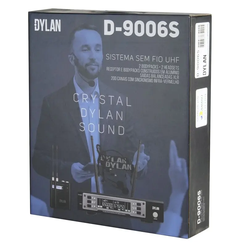 MICROFONE DYLAN S/ FIO HEADSET D 9006S DUPLO