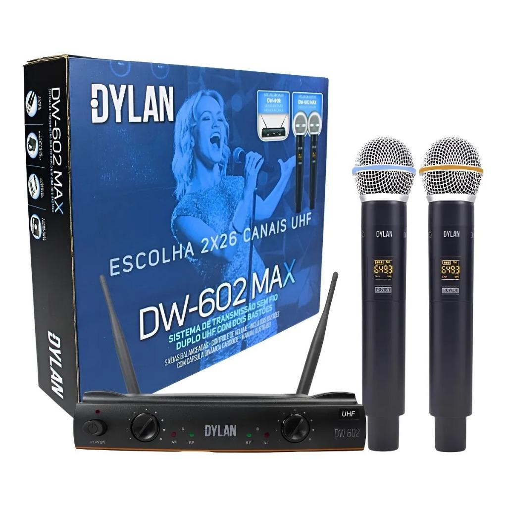 MICROFONE DYLAN S/ FIO DUPLO DW 602 MAX