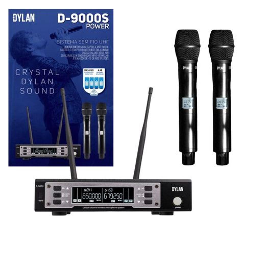 MICROFONE DYLAN S/ FIO DUPLO D-9000S POWE...